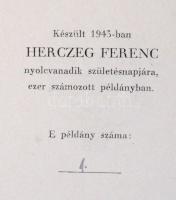 Herczeg Ferenc: Sziriusz. Hincz Gyula rajzaival. Bp., 1943, Új idők. Herczeg Ferenc 80. születésnapj...