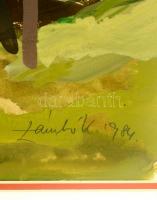 Zámbó Kornél (1938 - ) : Folyóparti fák. Vegyes technika, papír, jelzett, üvegezett keretben,