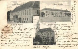 Mór, Lánczos kastély, Polgári iskola, Magyar Gótikus templom, Rembrandt fényirda (EK)