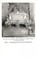 Vienna, Wien; Kaisergruft bei den PP. Kapuzinern / Austrian royal caskets in Vienna, the double sarcophagus of Kaiserin Maria Theresia and Kaiser Franz I, the coffin of Kaiser Josef II (EK)
