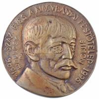 Tőrös Gábor (1934-) 1996. "Száz éves a Nagybányai Festőtelep 1896-1996 - Hollósy Simon" Br plakett (123mm) T:2,2-