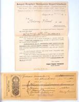 Budapest 1905-1906. 3db kitöltött váltó, mindhárom "Budapesti Önsegélyző Takarékpénztár Központ...