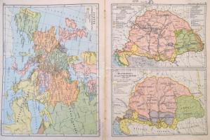 Vegyes térkép tétel, 10 db, példányonként változó méretben, és változó, többnyire viseltes, vagy ros...