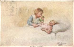 Der kleine Langschläfer Wohlgemuth & Lissner, Geschwisterliebe No. 1122 / sleeping child s: W. Fialkowska (Rb)