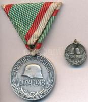 1929. "Magyar Háborús Emlékérem kardokkal, sisakkal" ezüstözött Br kitüntetés mellszalagga...