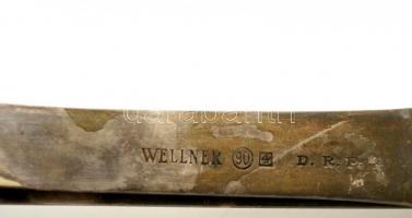 Wellner ezüstözött alpakka tésztás kanál, jelzett, h: 24 cm