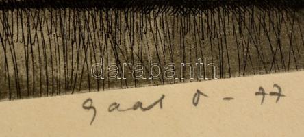 Gaál Domonkos (1940-2009): Jázmin ágak. Rézkarc, papír, jelzett, 39×28 cm