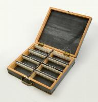 Festett diatartó fa doboz, 200 db-os, 26×29 cm