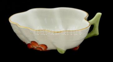 Herendi csipkebogyó mintás porcelán kis tálka, hibátlan, jelzett, 11x8x3,5 cm