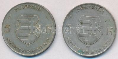 1947. 5Ft Ag "Kossuth" (2x) T:2,2-
Adamo F8.1