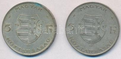 1947. 5Ft Ag "Kossuth" (2x) T:2,2-
Adamo F8.1
