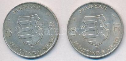 1947. 5Ft Ag "Kossuth" (2x) T:2
Adamo F8.1