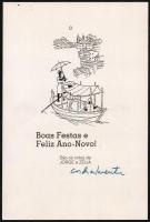 1984 Jorge Amado (1912-2001) brazil író angol nyelvű köszönőlevele magyar személy részére, Amado alá...