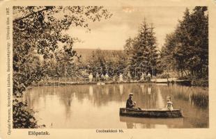 Előpatak, Valcele; Csolnakázó tó, csónak, Gyulai Ferencz fényképész kiadása / lake, boat (EK)