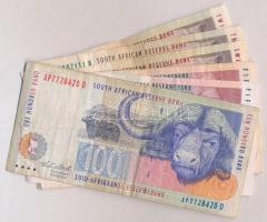 Dél-Afrika 1993-1999. 10R (3x) + 1993-1999. 50R (2x) + 1999. 100R T:III South Africa 1993-1999. 10 Rand (3x) + 1993-1999. 50 Rand (2x) + 1999. 100 Rand T:III  Krause 124.a, 124.b, 125.b, 125.c, 126.b