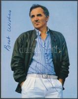 Charles Aznavour (1924- ) énekes aláírása őt magát ábrázoló fotólapon /  Signature of Charles Aznavour (1924- ) singer on photograph