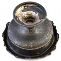 cca 1900 Rogers quadruple  ón tapas kínáló, horpadással, üvegbetét nélkül, jelzett, d:23 cm, m:14 cm