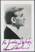 Leonard Bernstein (1918-1990) karmester dedikációja őt magát ábrázoló fotón, borítékkal /  Signature of Leonard Bernstein (1918-1990) on photograph with envelope