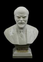 Herendi Lenin porcelán büszt, fehér mázas, apró foltokkal, jelzett(mélynyomás), MSZMP Veszprémmegyei Pártértekezlet 1959 m: 16 cm