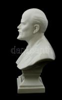 Herendi Lenin porcelán büszt, fehér mázas, apró foltokkal, jelzett(mélynyomás), "MSZMP" Ve...