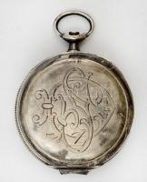 Ezüst (Ag.) zsebóra tok, vésett monogrammal, nettó:32 g