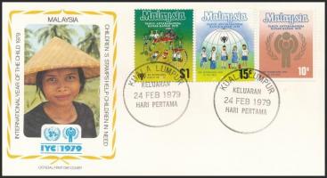 1979 Nemzetközi Gyermekév sor Mi 199-201 FDC-n
