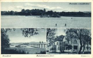 Balatonmária-fürdő, Strandfürdő, partrészlet, csónakok, szanatórium