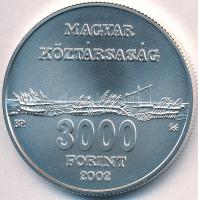 2002. 3000Ft Ag "Hortobágyi Nemzeti Park" dísztokban, tanúsítvánnyal T:BU