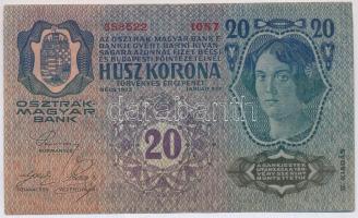 1913. 20K II. kiadás, hamis "Ausgegeben nach dem 4. oktober 1920" felülbélyegzéssel / fake...