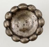 Antik ezüst (Ag.) talpas fűszertartó, üvegbetét nélkül, jelzett, mesterjeggyel (MI), nettó: 110 g, m...