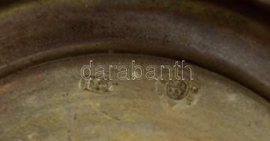 Antik ezüst (Ag.) talpas fűszertartó, üvegbetét nélkül, jelzett, mesterjeggyel (MI), nettó: 110 g, m...