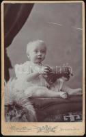 1903 Mai Manó műtermében készült gyermek fotó. 9x11 cm