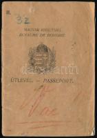 1927 Magyar útlevél ötször hosszabbítva /Hungarian passport