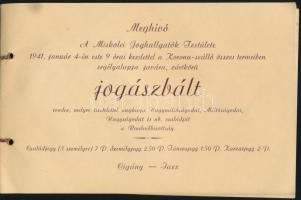 1941 Meghívó a jogászbálra