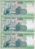 1998-2007. 200Ft (8x) közte 2db sorszámkövető T:II,II-,III