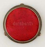 Antik ezüst (Ag.) kör alakú tűpárna, jelzett, nettó: 46 g d: 9,5 cm