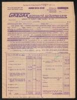 cca 1945 Gazdák biztosító Szövetkezete biztosítási kötvények