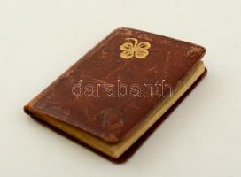 1898 Német nyelvű mini tárcanaptár bőr kötéssel