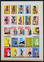 Kis, motívumok szerint gyűjtött gyufacímke gyűjtemény. Japán, jármű ,virágok, népviseletek