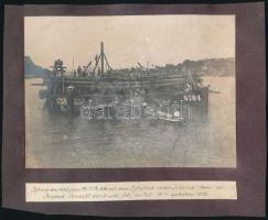 A magyar MFTR. 508. hajójának kiemelése Szerbiában Cukaricában / Lifting of the sunken Hungarian ship in Serbia 2 photos 16x12 cm