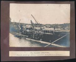 A magyar MFTR. 508. hajójának kiemelése Szerbiában Cukaricában / Lifting of the sunken Hungarian shi...