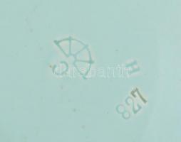 Körmöcbányai szecessziós tál és süteményes tányér, festett mázas kerámia,több apró máz hiánnyal, jel...