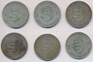1947. 5Ft Ag "Kossuth" (6x) T:2,2- ph., patina
Adamo F8.1