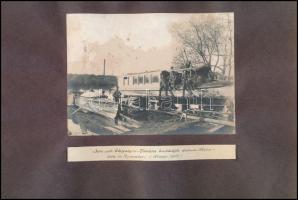 cca 1916 A Medve gőzhajó és javítás alatt álló német katonai motorcsónak Kevevárán 2 fotó18x12 cm