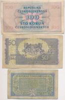 Csehszlovákia 1945. 20K + 50K + 100K T:III,III-
Czechoslovakia 1945. 20 Korun + 50 Korun + 100 Koru...
