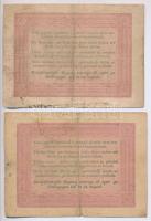 1848. 5Ft "Kossuth bankó" vörösesbarna (2x) T:III- fo.,szakadás