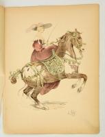Louis Vallet (1856-1940) Lovas nő litográfia / cca 1880 Horse rider woman lithography. 26x34 cm