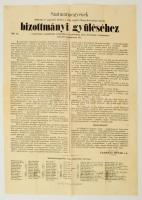 1869 Szatmár megye bizottmányi gyűléséhez szóló előterjesztése a zugírászat tárgyában. Falragasz 53x38 cm