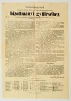 1869 Szatmár megye bizottmányi gyűléséhez szóló előterjesztése a zugírászat tárgyában. Falragasz 53x38 cm