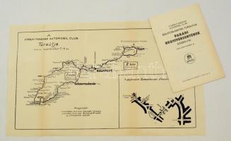 1929 A kir. magyar automobil club Balatonmáriai túraútja, Parádi hegyi versenyének szabályai, 17 p. + térkép